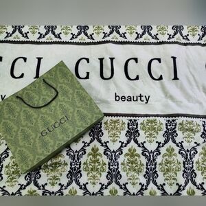 GUCCI Beauty Plush Damask Throw Gift Bag Set 50x70 Luxe GWP Blanket NIP